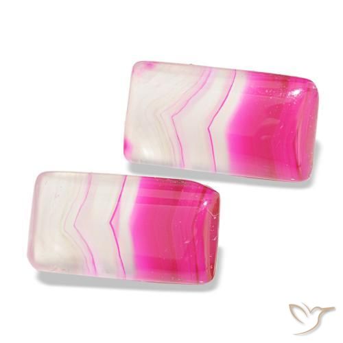 Gemas de Ágata Multicolor natural de 16.89 ct, Corte Baguette, Transparente