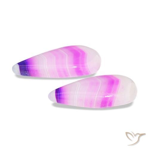 Gemas de Ágata Multicolor natural de 12.18 ct, En forma de pera, Transparente