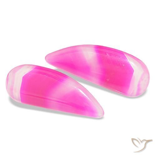 Gemas de Ágata Multicolor natural de 17.57 ct, Forma elegante, Transparente