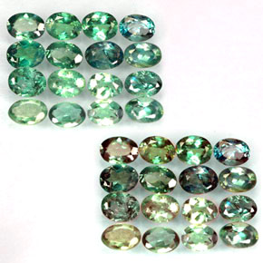 Gemas de alejandrita multicolor natural de  ct, corte óvalo, VS