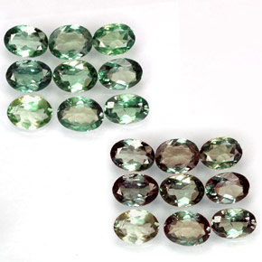 Gemas de alejandrita multicolor natural de  ct, corte óvalo, VS