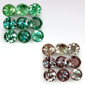 Gemas de Alexandrita Verde/rojo natural de  ct, Corte Redondo, VS