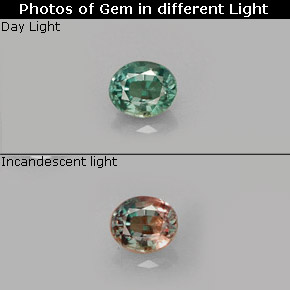 Alejandrita multicolor natural de 0,33 ct, corte óvalo, VS-SI