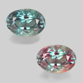 Alejandrita multicolor natural de 0,45 ct, corte óvalo, VS