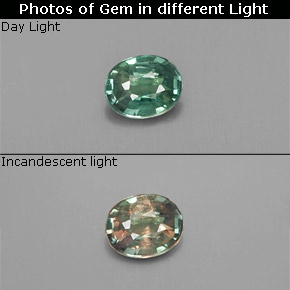 Alexandrita Verde/rojo natural de 0.12 ct, Corte Óvalo, VS