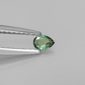 Alejandrita multicolor natural de 0,10 ct, en forma de pera, VS