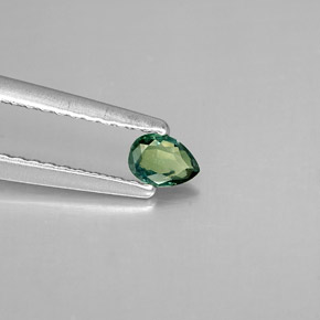 Alejandrita multicolor natural de 0,14 ct, en forma de pera, VS