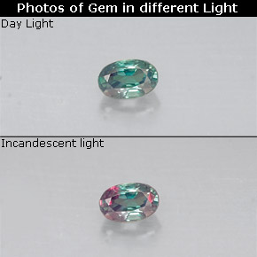 Alejandrita multicolor natural de 0,11 ct, corte óvalo, VS