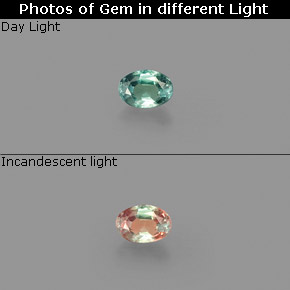 Alexandrita Verde/rojo natural de 0.10 ct, Corte Óvalo, VS