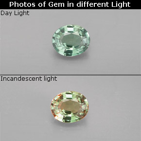 Alejandrita multicolor natural de 0,25 ct, corte óvalo, VVS-VS