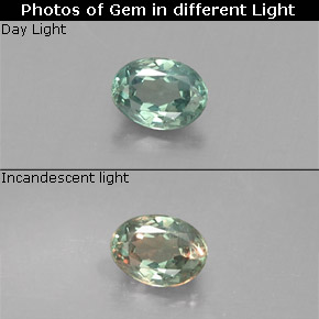 Alejandrita multicolor natural de 0,15 ct, corte óvalo, VS