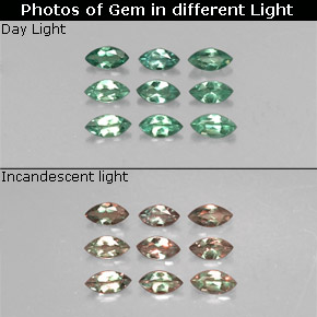 Gemas de alejandrita multicolor natural de  ct, marquesa, VS