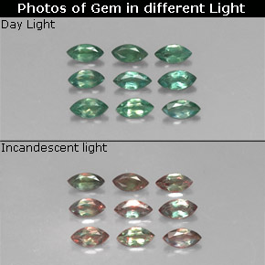 Gemas de alejandrita cambio de color natural de  ct, marquesa, VS