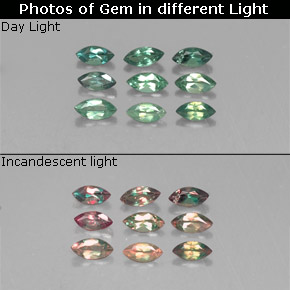 Gemas de alejandrita cambio de color natural de  ct, marquesa, VS