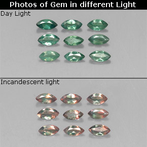 Gemas de alejandrita multicolor natural de  ct, marquesa, VS