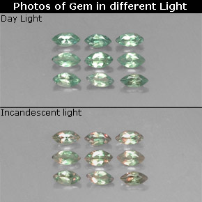 Gemas de alejandrita multicolor natural de  ct, marquesa, VVS-VS