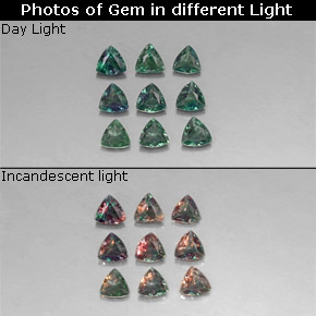 Gemas de alejandrita multicolor natural de  ct, trillón, VS