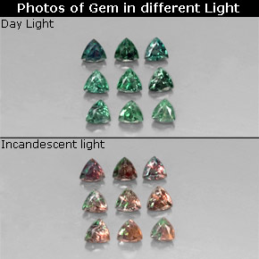 Gemas de alejandrita multicolor natural de  ct, trillón, VS