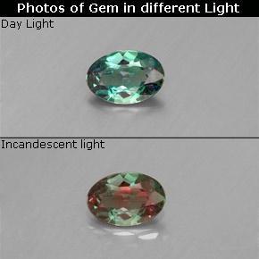 Alejandrita multicolor natural de 0,36 ct, corte óvalo, VS-SI