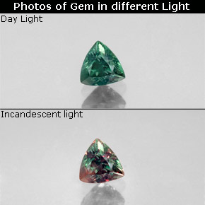 Alejandrita multicolor natural de 0,32 ct, trillón, VS-SI