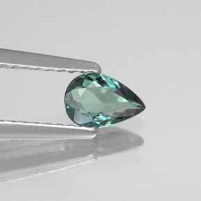 Alejandrita multicolor natural de 0,35 ct, en forma de pera, VS