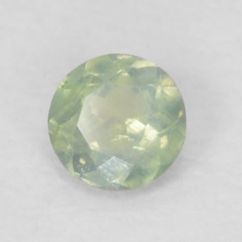 Alejandrita verde natural de 0,08 ct, corte redondo, VS