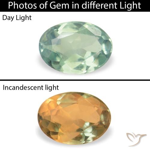 0.07ct Natural Verde menta claro Alexandrita, Ovalada, VVS-VS
