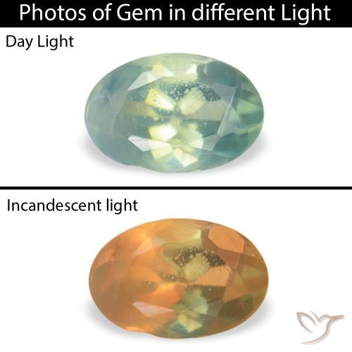 0.08ct Natural Verde frío Alexandrita, Ovalada, VVS-VS