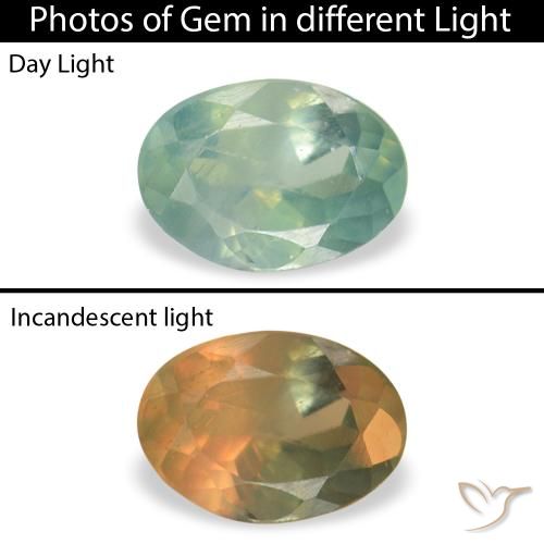 0.10ct Natural Verde menta claro Alexandrita, Ovalada, VVS-VS