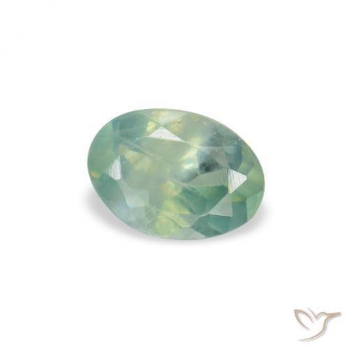 Alexandrita Verde menta claro natural de 0.10 ct, Ovalada, VVS-VS