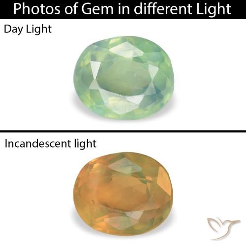 0.11ct Natural Verde menta Alexandrita, Ovalada, VVS-VS