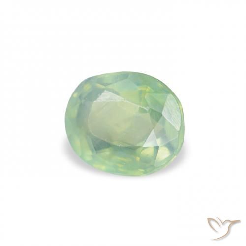 Alexandrita Verde menta natural de 0.11 ct, Ovalada, VVS-VS