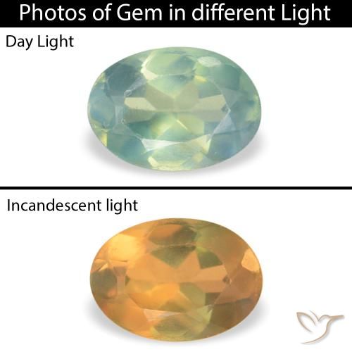 0.07ct Natural Verde claro Alexandrita, Ovalada, VVS-VS
