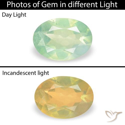 0.18ct Natural Verde amarillo claro Alexandrita, Ovalada, VVS-VS