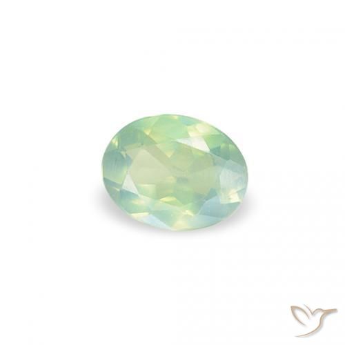 Alexandrita Verde pera claro natural de 0.10 ct, Ovalada, VVS-VS
