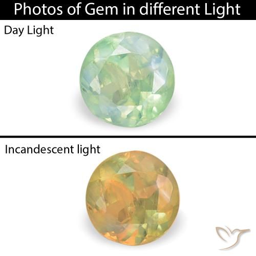0.11ct Natural Verde claro Alexandrita, Redondo, VS-SI