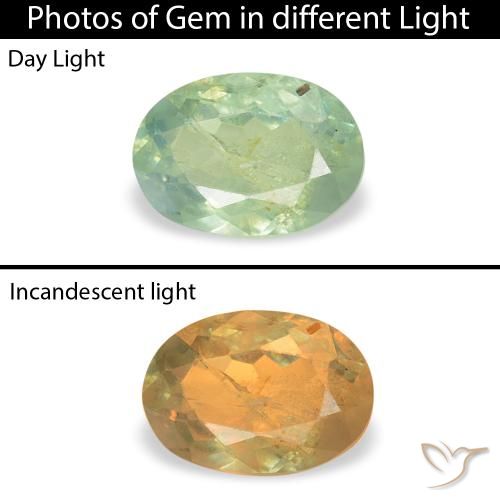0.49ct Natural Verde muy claro Alexandrita, Ovalada, SI