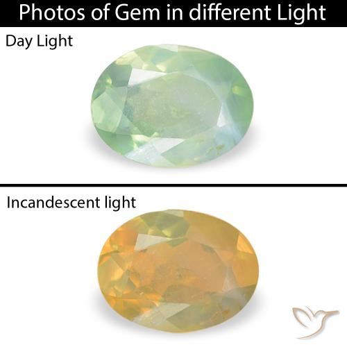 0.16ct Natural Verde muy claro Alexandrita, Ovalada, VS