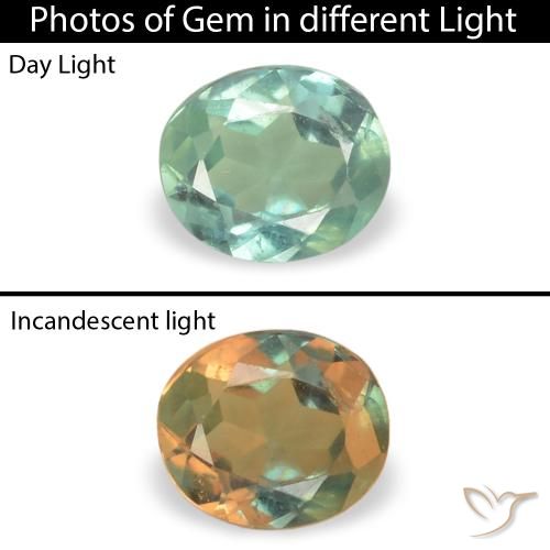 0.15ct Natural Verde mar claro Alexandrita, Ovalada, VS