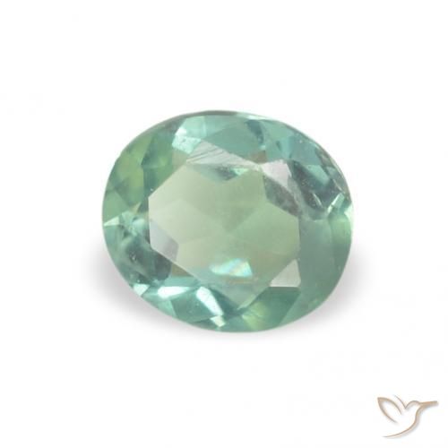 Alexandrita Verde mar claro natural de 0.15 ct, Ovalada, VS