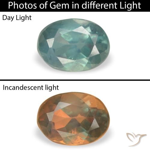 0.21ct Natural Verde medio Alexandrita, Ovalada, VS