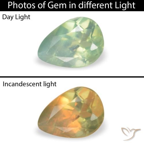 0.13ct Natural Verde amarillo Alexandrita, En forma de pera, VS