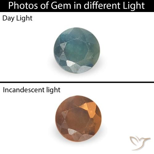 0.03ct Natural Azul-verde Alexandrita, Redondo, VS