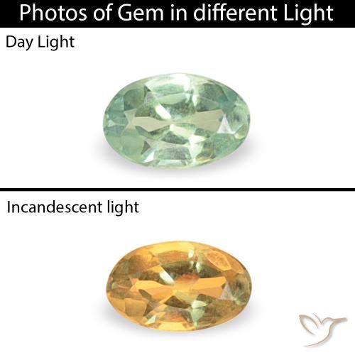 0.06ct Natural Medium Light-Green Alexandrita, Ovalada, VS