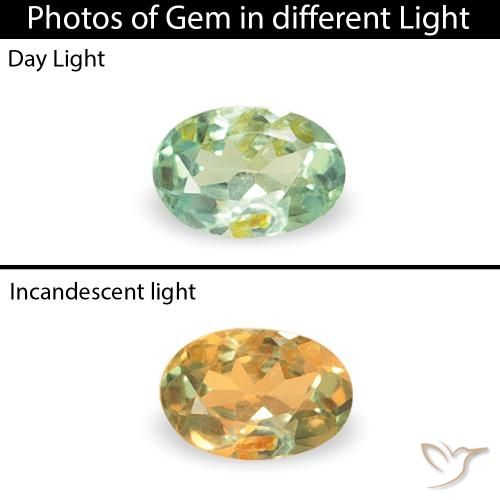 0.05ct Natural Verde amarillo claro Alexandrita, Ovalada, VS