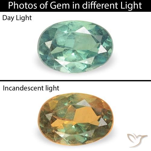 0.14ct Natural Verde azulado Alexandrita, Ovalada, VS