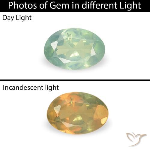 0.07ct Natural Verde azulado Alexandrita, Ovalada, VS