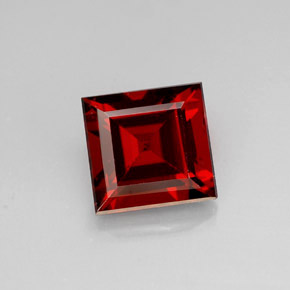 Granate almandino rojo natural de 1,19 ct, cuadrado, VS