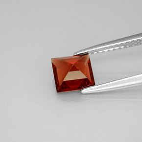 Granate almandino rojo natural de 1,17 ct, cuadrado, VS