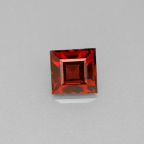 granate almandino Roja Anaranjada natural de 1.26 ct, Cuadrado, VS